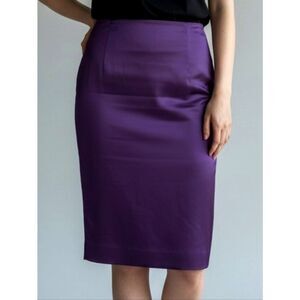 Riani Purple Satin Pencil Skirt